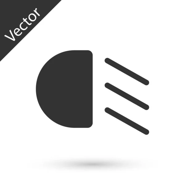 Grey High Beam Icon Isolated White Background Car Headlight Vector — Stock Vector