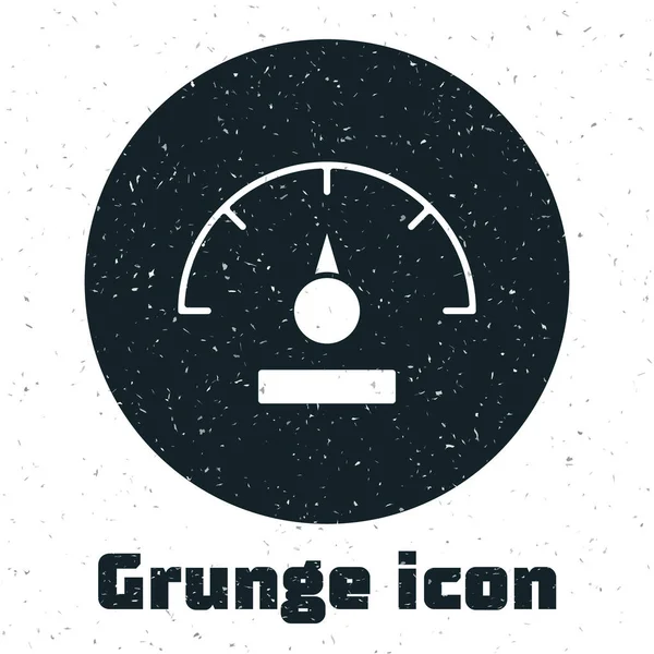 Icono Del Velocímetro Grunge Aislado Sobre Fondo Blanco Dibujo Vintage — Vector de stock