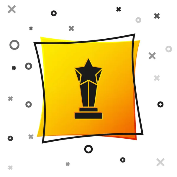 Black Award Cup Icon Isolated White Background Winner Trophy Symbol — Stock Vector