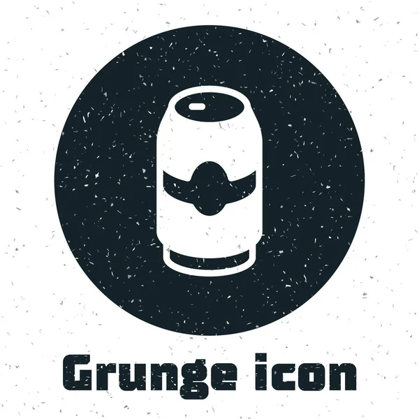 Grunge Beer Μπορεί Εικονίδιο Απομονώνονται Λευκό Φόντο Μονόχρωμη Παλιά Ζωγραφιά — Διανυσματικό Αρχείο