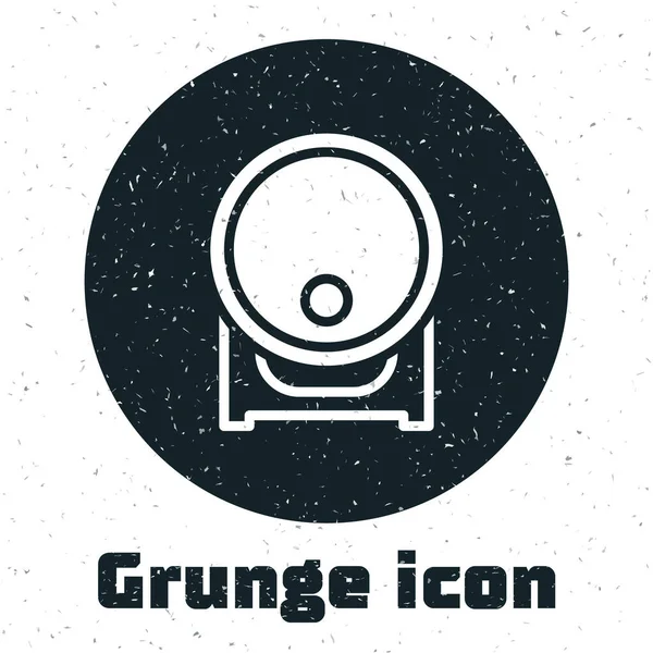 Grunge Ξύλινη Κάννη Σχάρα Εικονίδιο Stopcock Που Απομονώνεται Λευκό Φόντο — Διανυσματικό Αρχείο
