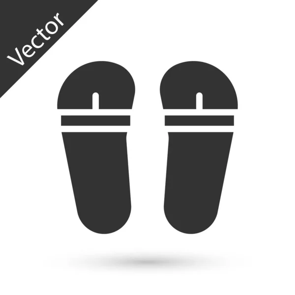 Ikon Grey Flip Flops Diisolasi Pada Latar Belakang Putih Beach - Stok Vektor