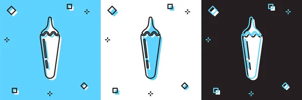 Définir Icône Gousse Piment Rouge Isolé Sur Fond Bleu Blanc — Image vectorielle
