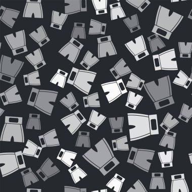 Gri boks kısa simgesi, siyah arka planda izole edilmiş pürüzsüz desen. Vektör