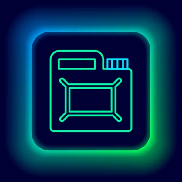 Gloeiende Neon Lijn Container Voor Motor Machine Olie Pictogram Geïsoleerd — Stockvector