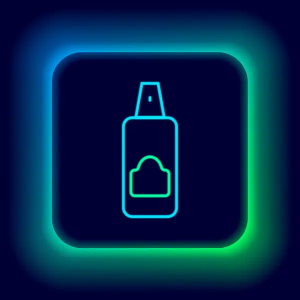 Glödande Neon Line Spray Kan För Hårspray Deodorant Antiperspirant Ikon — Stock vektor