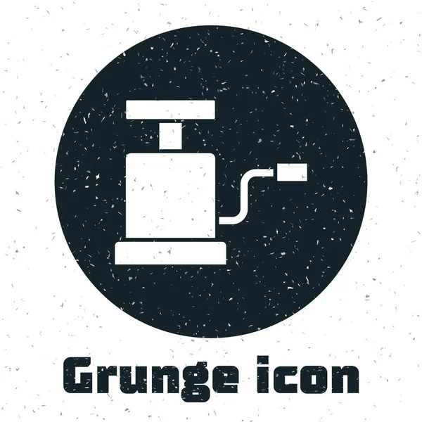 Grunge Car Icona Della Pompa Aria Isolato Sfondo Bianco Disegno — Vettoriale Stock