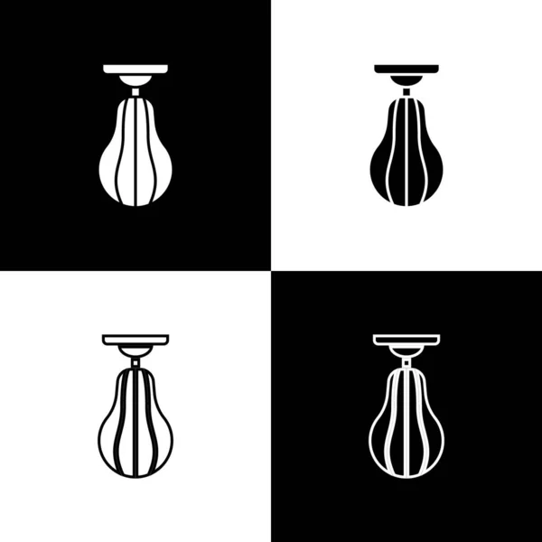 Set Icône Sac Poinçonnage Isolé Sur Fond Noir Blanc Vecteur — Image vectorielle