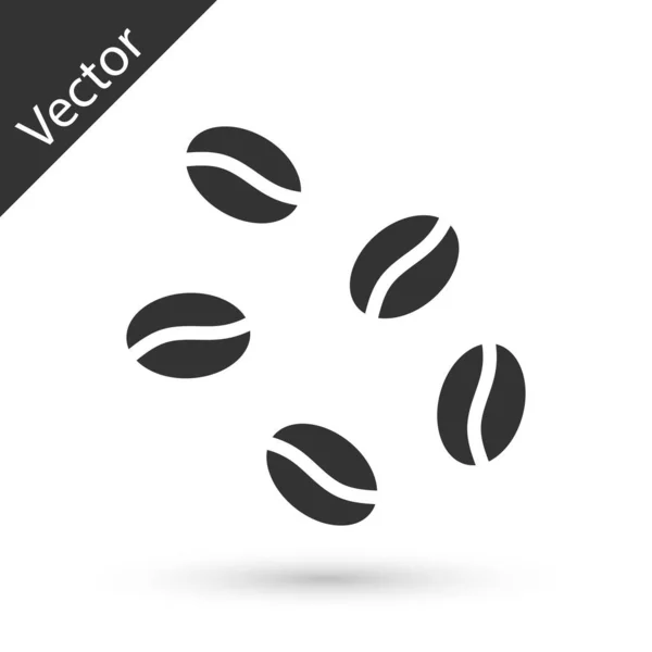 Сірі Зерна Кави Ізольовані Білому Тлі Векторні — стоковий вектор