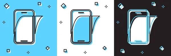 Set Protecteur Écran Verre Pour Icône Smartphone Isolé Sur Fond — Image vectorielle