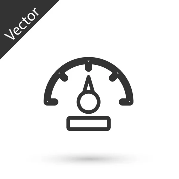 Grey Line Speedometer Icon Isolated White Background Vector — Stock Vector