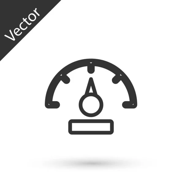 Línea Gris Icono Del Velocímetro Aislado Sobre Fondo Blanco Vector — Vector de stock