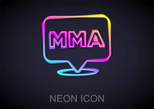 Lumineux Néon Ligne Club Combat Icône Mma Isolé Sur Fond — Image vectorielle