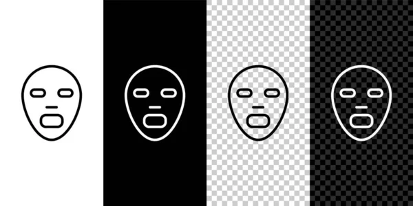 Σετ Γραμμή Προσώπου Καλλυντική Μάσκα Εικονίδιο Απομονώνονται Μαύρο Και Άσπρο — Διανυσματικό Αρχείο