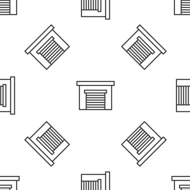 Gri çizgi Garaj ikonu beyaz arka planda kusursuz desen izole etti. Vektör