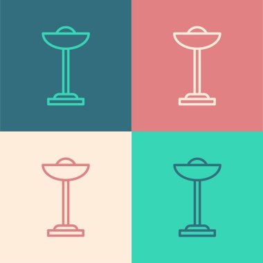 Pop Art Line Zemin Lambası ikonu renk arkaplanında izole edilmiş. Vektör