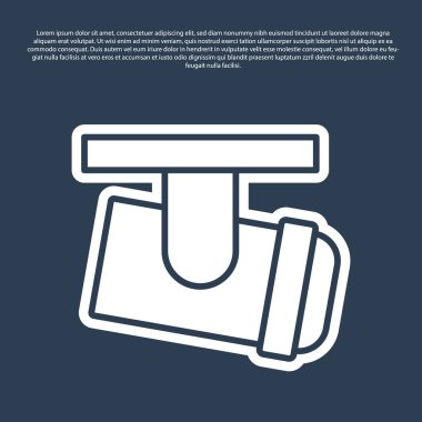 Mavi çizgi, mavi arka planda izole edilmiş spot ışıkları ve lambalar. Vektör