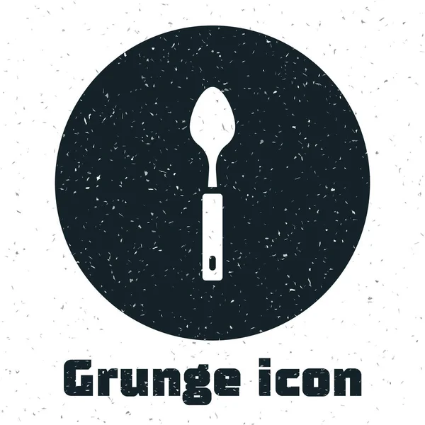 Значок Grunge Spoon Выделен Белом Фоне Кухонная Утварь Прибор Столовых — стоковый вектор