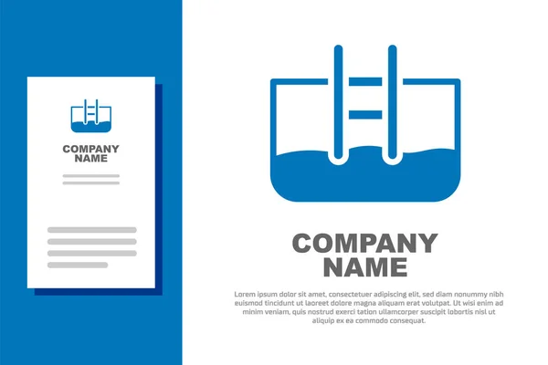 수영장에 사다리 아이콘이 배경에 분리되어 있습니다 로고는 템플릿 요소를 디자인 — 스톡 벡터