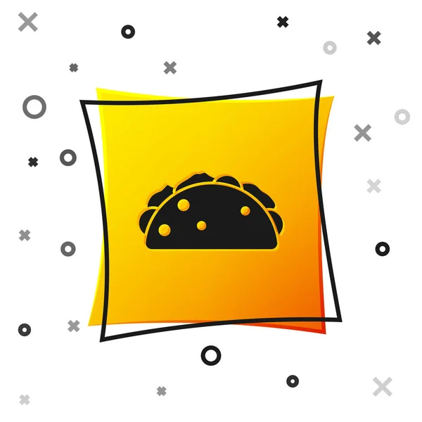 Black Taco Tortilla Icon Isolated White Background Traditional Mexican Fast — Stock Vector