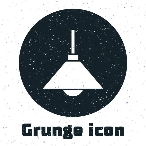 Lámpara Grunge Icono Colgante Aislado Sobre Fondo Blanco Lámpara Techo — Vector de stock