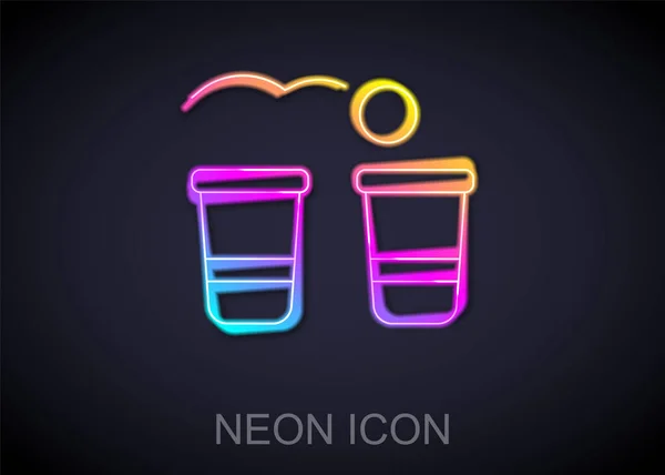 Brillante Línea Neón Beer Pong Icono Del Juego Aislado Sobre — Vector de stock