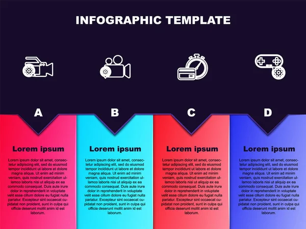 Hat Kurun Video Kamera Ayarları Hızlı Ödemeler Oyun Alanı Ticari — Stok Vektör