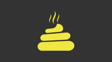 Yellow Shit icon isolated on grey background. 4K Video motion graphic animation