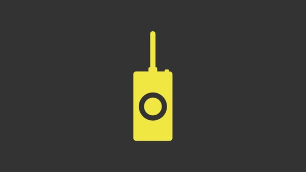 Yellow Remote control icon isolated on grey background. 4K Video motion graphic animation — Stock Video