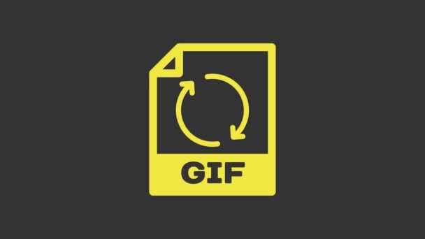 GIF bestand document. Download gif knop pictogram geïsoleerd op grijze achtergrond. GIF bestand symbool. 4K Video motion grafische animatie — Stockvideo