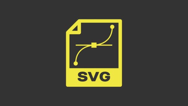 เอกสารแฟ้ม SVG สีเหลือง ดาวน์โหลดไอคอนปุ่ม svg ที่แยกจากพื้นหลังสีเทา สัญลักษณ์แฟ้ม SVG 4K แอนิเมชั่นภาพเคลื่อนไหววิดีโอ — วีดีโอสต็อก