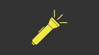 Sarı Fener simgesi gri arkaplanda izole edildi. 4K Video hareketli grafik canlandırması