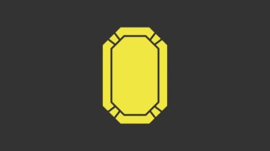 Sarı Poker masa simgesi gri arkaplanda izole edildi. 4K Video hareketli grafik canlandırması