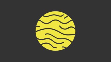 Sarı Gezegen Venüs simgesi gri arkaplanda izole edilmiş. 4K Video hareketli grafik canlandırması