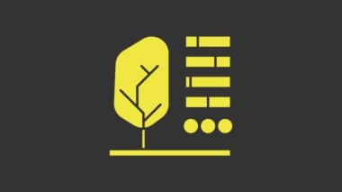 Sarı Bitki durumu simgesi gri arkaplanda izole edildi. 4K Video hareketli grafik canlandırması