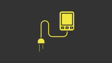 Sarı Sensör simgesi gri arkaplanda izole edildi. 4K Video hareketli grafik canlandırması