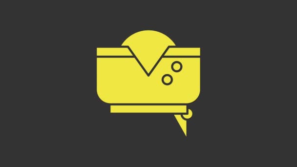 Icono de sombrero pirata amarillo aislado sobre fondo gris. Animación gráfica de vídeo 4K — Vídeo de stock