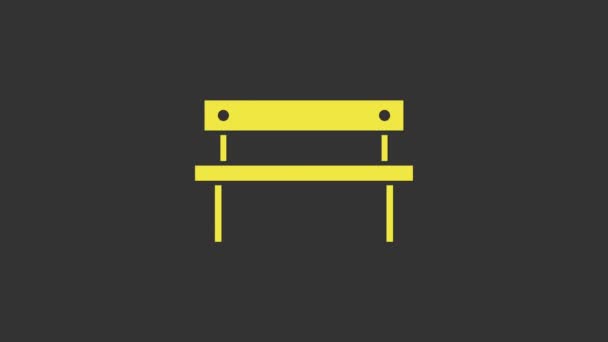 Ікона Жовтого Бенча ізольована на сірому фоні. 4K Відеографічна анімація — стокове відео