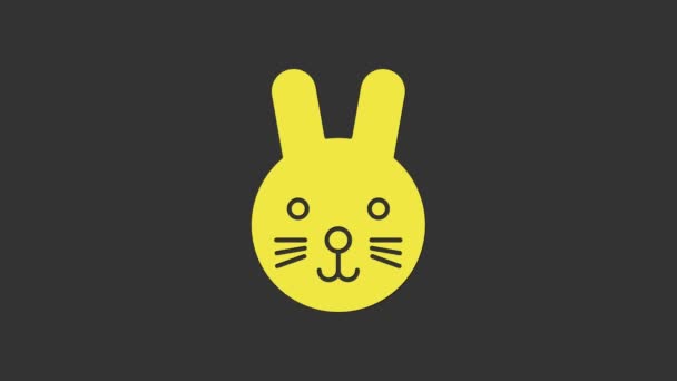 Yellow Rabbit Sternzeichen Symbol isoliert auf grauem Hintergrund. Astrologische Horoskopsammlung. 4K Video Motion Grafik Animation