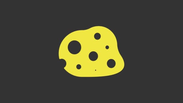 黄色的小行星图标孤立在灰色背景上.4K视频运动图形动画 — 图库视频影像