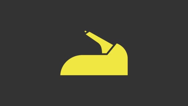 Yellow Car handbrake icon isolated on grey background. Parking brake lever. 4K Video motion graphic animation — Stock Video