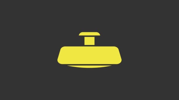 Icona specchio auto giallo isolato su sfondo grigio. Animazione grafica 4K Video motion — Video Stock