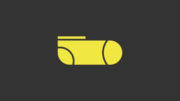 黄色运动袜图标孤立在灰色背景.4K视频运动图形动画 — 图库视频影像