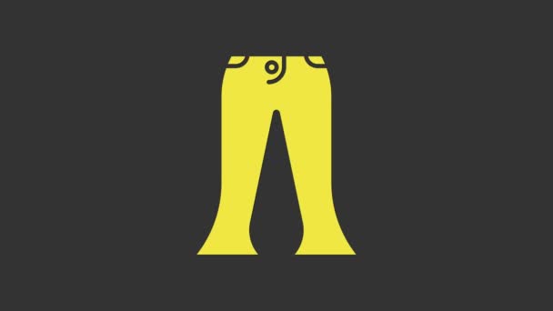 黄色裤子图标孤立在灰色背景.4K视频运动图形动画 — 图库视频影像