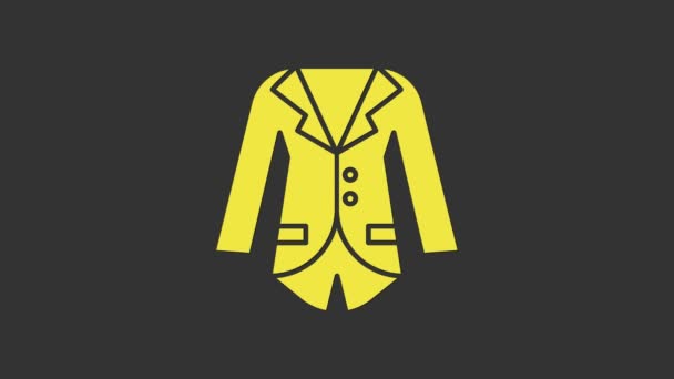 Жовтий Блейзер або значок куртки ізольовані на сірому фоні. 4K Відео рух графічна анімація — стокове відео