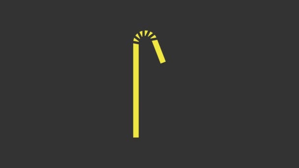 Icona in plastica paglierino giallo bevente isolata su fondo grigio. Animazione grafica 4K Video motion — Video Stock