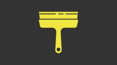 Gri arkaplanda izole edilmiş pencere simgesi için kauçuk temizleme hizmeti. Silecek, kazıyıcı, silecek. 4K Video hareketli grafik canlandırması