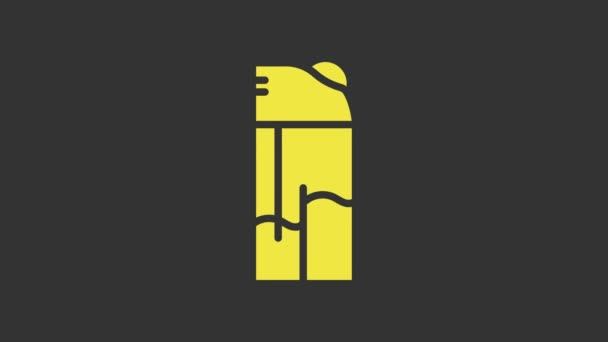 Ikona Žlutého Světla izolovaná na šedém pozadí. Grafická animace pohybu videa 4K — Stock video