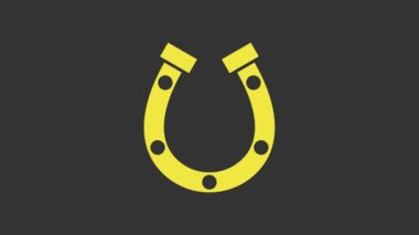 Sarı Nal simgesi gri arkaplanda izole edildi. 4K Video hareketli grafik canlandırması