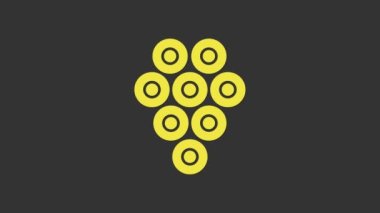 Sarı havyar simgesi gri arkaplanda izole edildi. 4K Video hareketli grafik canlandırması